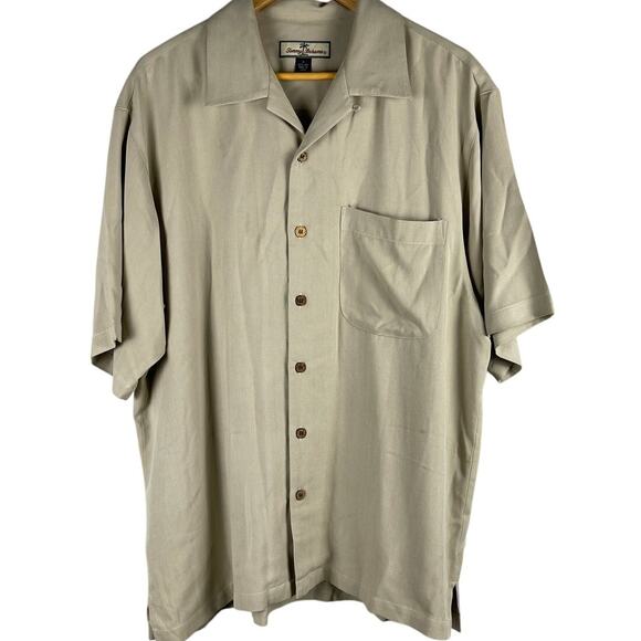 Tommy Bahama Without Reservations Silk Embroidered Back Button-Up Size Medium - Picture 2 of 9